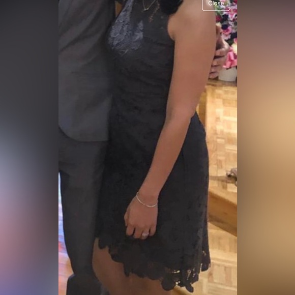 Ann Taylor Charcoal Lace Mini Dress - Picture 4 of 5